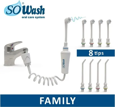 Obrázok produktu pre Ústny irigátor So Wash Family bez prietokového ohrievača, 8 hláv, cestovná taška