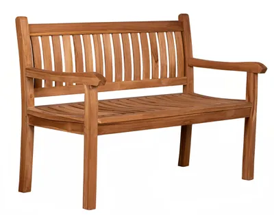 Produktbild von deVries Gartenbank FLORENCE aus Teakholz ergonomische Rückenlehne 140x54x94 cm