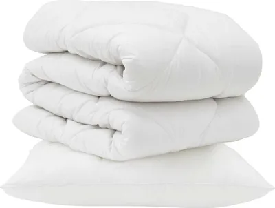Zdjęcie produktu dla vidaXL Kołdra z poduszkami, 2 szt., biała, mikrofibra