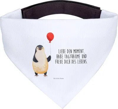 Produktbild von Mr. & Mrs. Panda Hundehalstuch M Pinguin Luftballon - Weiß - Geschenk, Hund Halstuch, Dreieckstuch, Tagträume, Glück, Beste Freundin, Tuch, Liebe, Hunde-Halstuch
