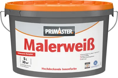 Produktbild von Primaster Wandfarbe Malerweiß konservierungsmittelfrei 5 L