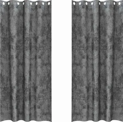 Produktbild von vidaXL Samtvorhänge mit Vorhängen 2 pcs Grau 260 x 140 cm Samt