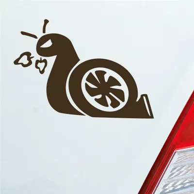 Produktbild von Auto Aufkleber Turboschnecke Schnecke Rennschnecke Race 12x8,5 cm Braun Sticker Heckscheibenaufkleber