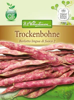 Produktbild von Trockenbohne Borlotto lingua di fuoco 2 | Bohnensamen von N.L. Chrestensen