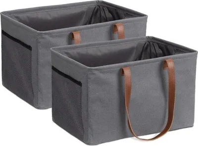 Produktbild von Famanu Wäschekorb 37 L - Faltbare Tasche für Reisen und Camping - Set von 2