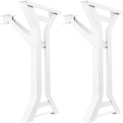 Produktbild von Natural Goods Berlin Möbelgestell Bierzelt Y-FORM, DIY Bierzeltgarnitur, klappbares Tischgestell, Bankgestell, Festzeltgarnitur, rostfrei, 2 Stück, H43 x B23cm - Sitzbank, Weiß
