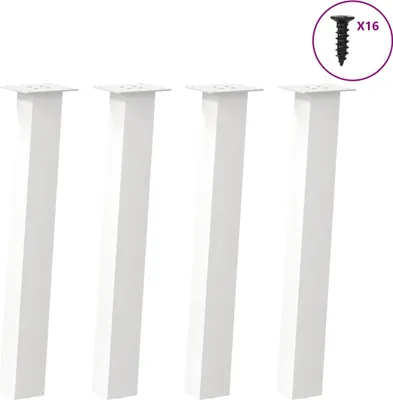 Image de Pieds de table console 4 pièces Blanc 72 cm Acier