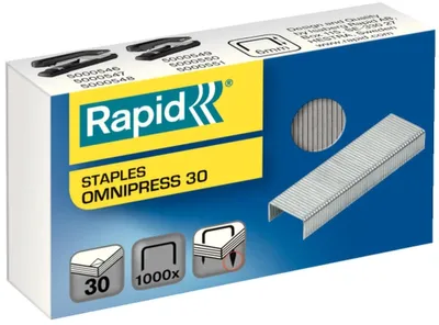 Produktbild von Rapid Omnipress 30, Klammerpack, 6 mm, Befestigung, 1000 Heftklammern, Metall, Metallisch