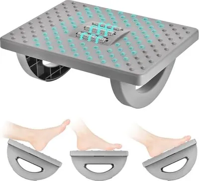 Produktbild von Footstool, ergonomischer Fußstützenschreibtisch, verstellbarer Fußstütze, bequemer Fußrestschreiber -Roller -Massage, Büro des Büros, Zuhause (Grau)