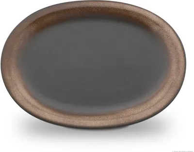 Produktbild von Original Bunzlauer Keramik Servierplatte Platte Teller oval 29,1x22,1x2,8 cm Design ZACIEK (Braun)