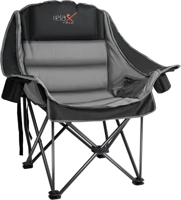Imagen del producto de Silla de camping extra grande, acolchada, plegable, con capacidad de hasta 227 kg, ideal para jardín y pesca
