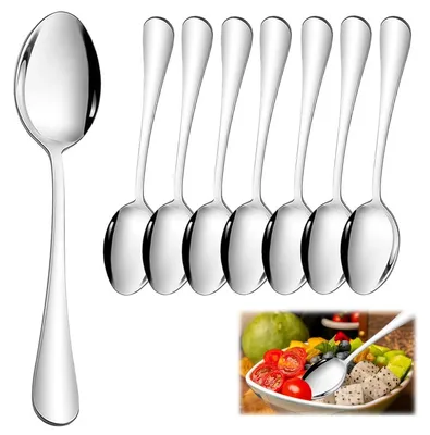 8er Set Edelstahl Esslöffel, 19 cm, Suppenlöffel, spülmaschinengeeignet