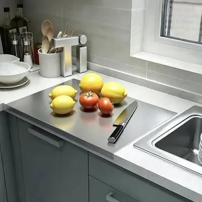 Imagen del producto de Tabla de cortar Titanio, tabla de cortar de acero inoxidable