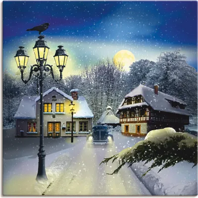 Produktbild von ARTland Leinwandbild Winterzeit Größe: 100x100 cm