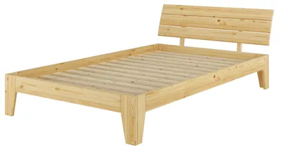 Produktbild von Kieferbett natur Einzelbett Futonbett Massivholz-Bettgestell 120x200 Zubehör wählbar V-60.62-12Rollrost inkl.