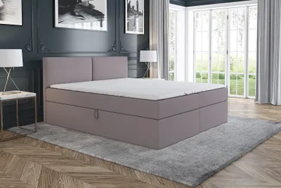 Produktbild von Boxspringbett NOX 120x200 mit 2 Bettkästen, Bonell-Matratze und Topper. Möbel vom Hersteller- Handarbeit! Bett Komplett-Set mit Matratze, Bettkasten & Kopfteil. Modern und robust.