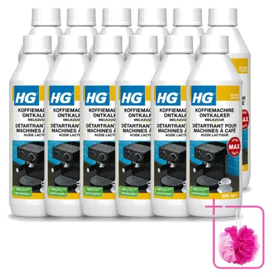 Produktbild von 12 x HG Koffiemaschine Entkalker auf Milchsäurebasis - 500 ml - Sparpackung - 12 Stücke