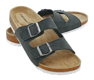 Produktbild von + Pantoletten Sandalen Hausschuhe Schlappen Clogs Kork Fußbett Gr.36-49