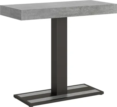 Produktbild von ITAMOBY - Ausziehbarer Konsolentisch 90x40/196 cm Capital Small Zement mit Eisenrahmen aus Anthrazit