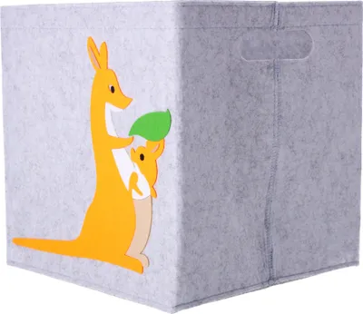 Produktbild von Bracia Mebelek | Aufbewahrungsbox - 30x30x30 cm - Spielzeugkiste, Aufbewahrung Kinderzimmer, Toy Box - Känguru