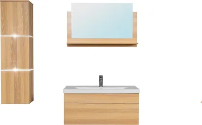 Produktbild von HOME DELUXE - Badmöbel-Set - WANGEROOGE BIG Holz - Large - inkl. Waschbecken und komplettem Zubehör - Breite Waschbecken: ca. 80cm I Badezimmermöbel Waschtisch Badmöbelset