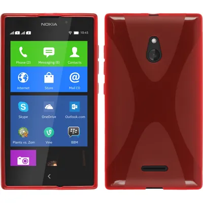 Produktbild von PhoneNatic Case kompatibel mit  Nokia XL - rot Silikon Hülle X-Style + 2 Schutzfolien