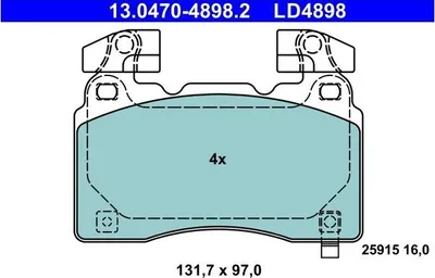 Obrázok produktu pre Kompletné brzdové doštičky ATE 13.0470-4898.2