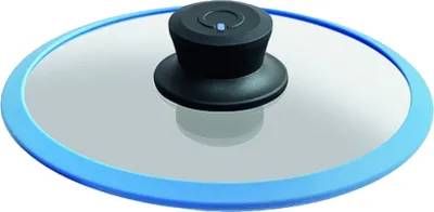 Produktbild von Squality, Glasdeckel mit Silikonring, 20cm, Anti-Schock, Hellblau