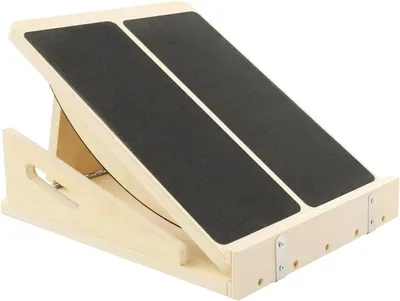 Produktbild von 2-in-1 Balance Board - Wackelbrett für Krafttraining - Verstellbar 40 x 30 cm - 3 Neigungswinkel - Bis 200 kg belastbar - Holz/Schwarz