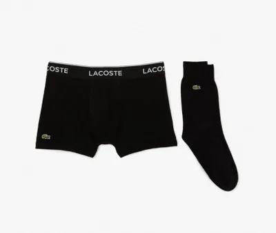 Produktbild von Lacoste Geschenkset Boxer + Socken Set Casual Baumwolle Stretch Schwarz