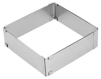 Verstellbare Kuchenform, Edelstahl, 16-28 cm, quadratisch
