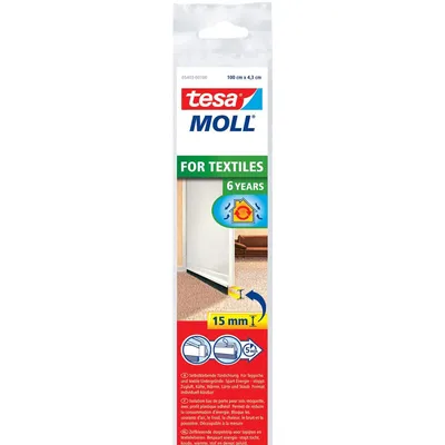 Image de tesamoll Türdichtung für Textilböden 1m x 43mm weiß
