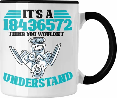Produktbild von Trendation - V8 Motor Tasse Geschenk Tuner Zündfolge Männer Kaffeebecher (Schwarz)