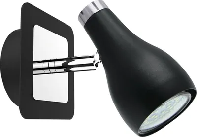 Produktbild von Wandspot GU10 verstellbar Chrom Schwarz neutralweißes Licht 4000 K 380 lm