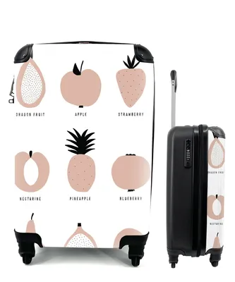 Produktbild von MuchoWow® Koffer Handgepäck Trolley Rollkoffer Kleine Reisekoffer mit 4 Rollen - Obst - Pastell - Design - Cabin Size < 55x40x23 cm & 55x40x20 cm - Fotokoffer - Kabinenkoffer - Boardgepäck - Reise-Box - Reisekoffer - Reisegepäck - Koffer mit Bild - Trolley für Kinder