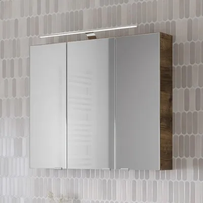 Obrázok produktu pre Zrkadlová skrinka Steinkamp Living 2.0, šírka 80 cm, s 3 dvierkami a LED osvetlením