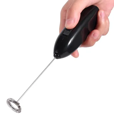 Milchaufschäumer, elektrischer Schneebesen, Handheld, Schwarz