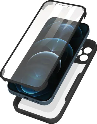 Produktbild von Avizar, Rundum-Schutzhülle mit Silikon Bumper für Apple iPhone 12 Pro, Schwarz