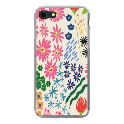 Produktbild von MuchoWow® Handyhülle Schutzhülle Hülle für iPhone 8 Blume - Blätter - Feldblumen Silikon Softcase Handy Hülle - Schutzhaube