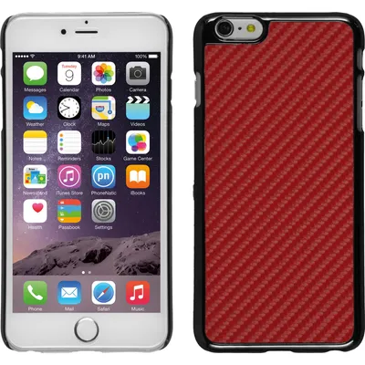 Produktbild von PhoneNatic Case kompatibel mit Apple iPhone 6 Plus / 6s Plus - Hülle rot Carbonoptik Hard-case + 2 Schutzfolien