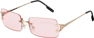 Produktbild von Damen Sonnenbrille rechteckig Designer 80er Modern Urlaub Sommer Strand 30571 Rosa