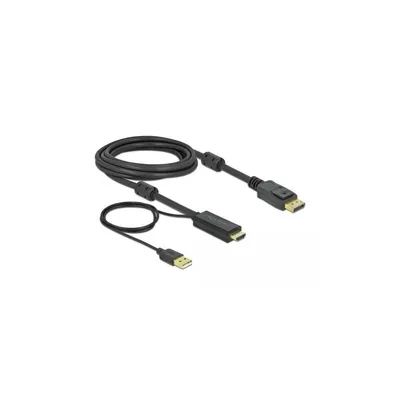Obrázok produktu pre DeLOCK 85965, 3 m, Typ HDMI (štandard), DisplayPort + USB Type-A, Samec, Samec, Priamy