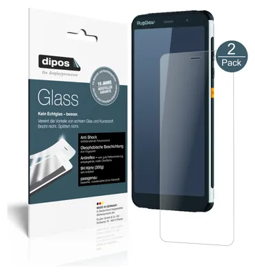Produktbild von 2x Schutzfolie für RugGear RG850 matt - Anti-Shock 9H Folie dipos Glass