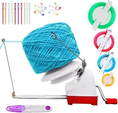 Produktbild von Große Kapazität Garn Ball Winder - Leicht zu Installieren - Handbedienbare Garnwinder 10oz Kapazität - Pompom Maker - Nadelknopf Set - Schere