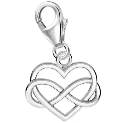 Unendlichkeit Charm Anhänger mit Herz für Ewige Liebe I Echtschmuck