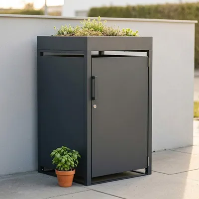 Produktbild von Garlivo Mülltonnenbox SE-BBF01, Grau, Schwarz, 240L