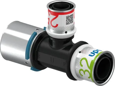 Produktbild von UPONOR S-Press T-Stück, reduziert, PPSU, 40-25-32, 1 Stk.