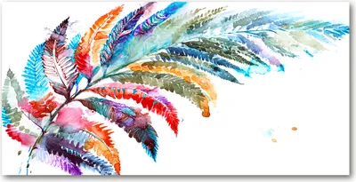 Produktbild von Tulup® Leinwandbild -100x50 cm - Wandkunst - Drucke auf Leinwand - Leinwanddruck  - Kunst: modern & klassisch - Mehrfarbig - Bunte Feder
