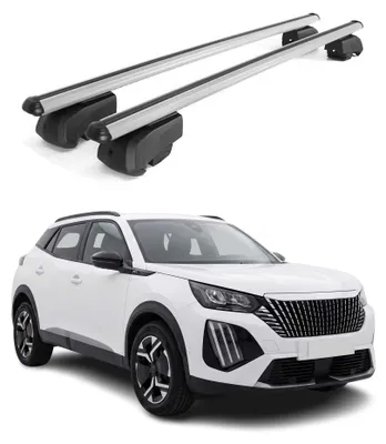 Image de Barres de toit Transversales pour Peugeot e-2008 2023-2026 Aluminium Gris 2Pcs, Image générée par une IA