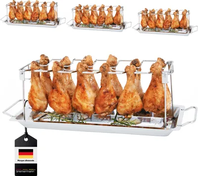 Image de bremermann Porte-cuisses de poulet pour 12 cuisses ou ailes de poulet, set de 4 pièces